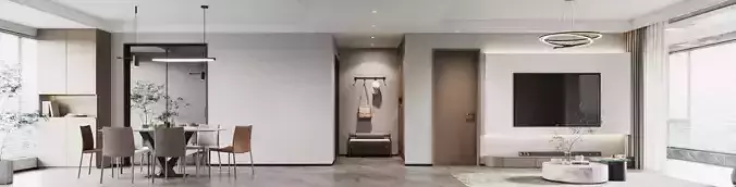 Modern living and dining room