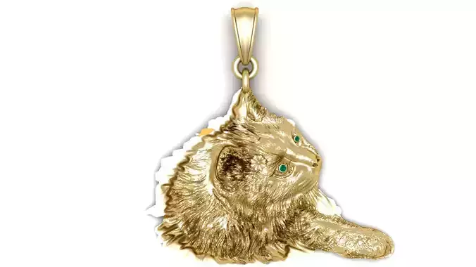 GOLDEN CAT PENDANT 3D PRINTABLE MODEL