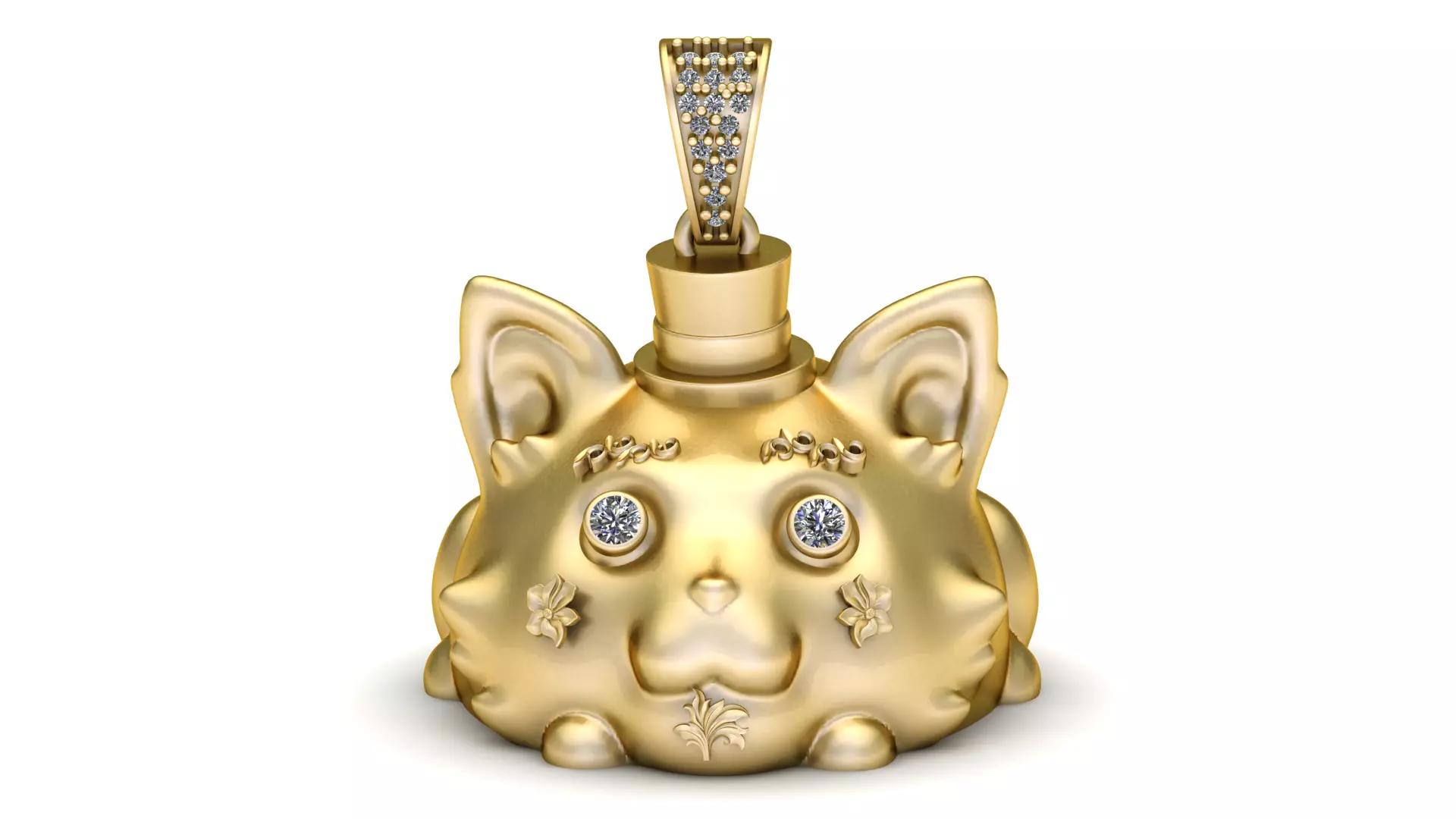 CAT FACE PENDANT 3D PRINTABLE MODEL 3D print model