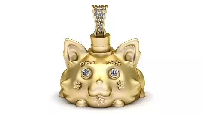 CAT FACE PENDANT 3D PRINTABLE MODEL