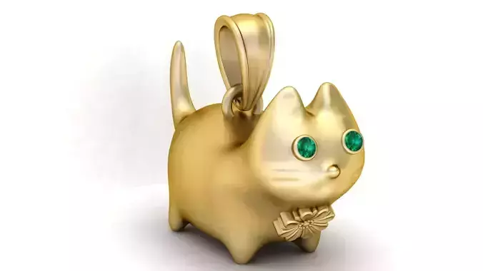 CAT EMERALD PENDANT 3D PRINTABLE MODEL