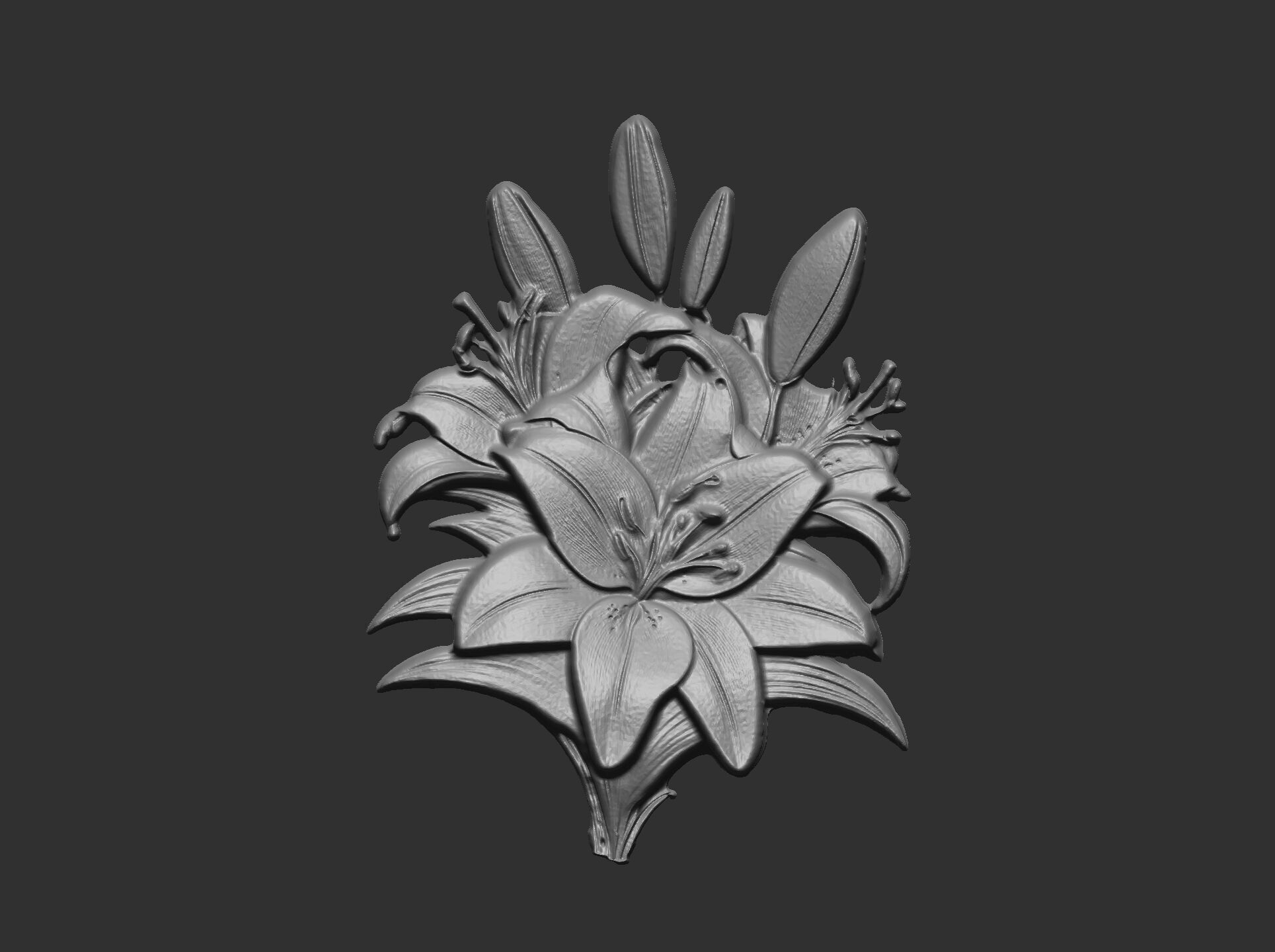 lily flower cnc model 3D print model_4