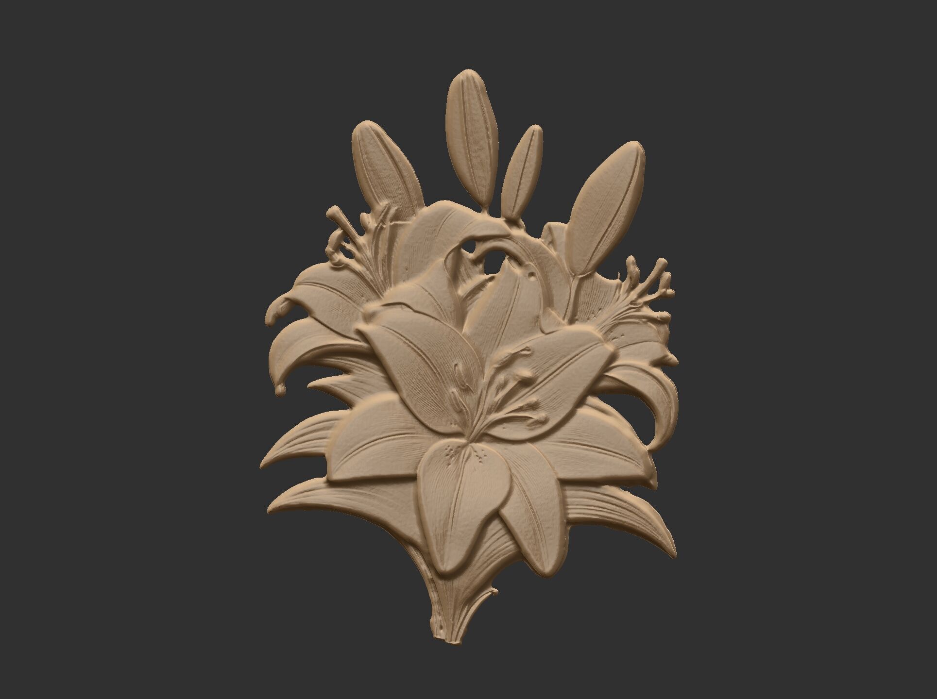 lily flower cnc model 3D print model_6