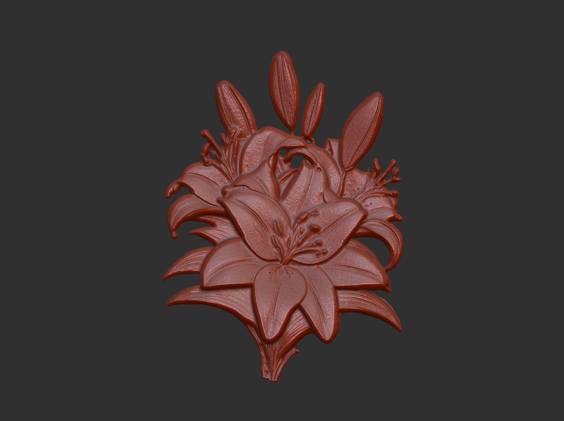 lily flower cnc model 3D print model_8
