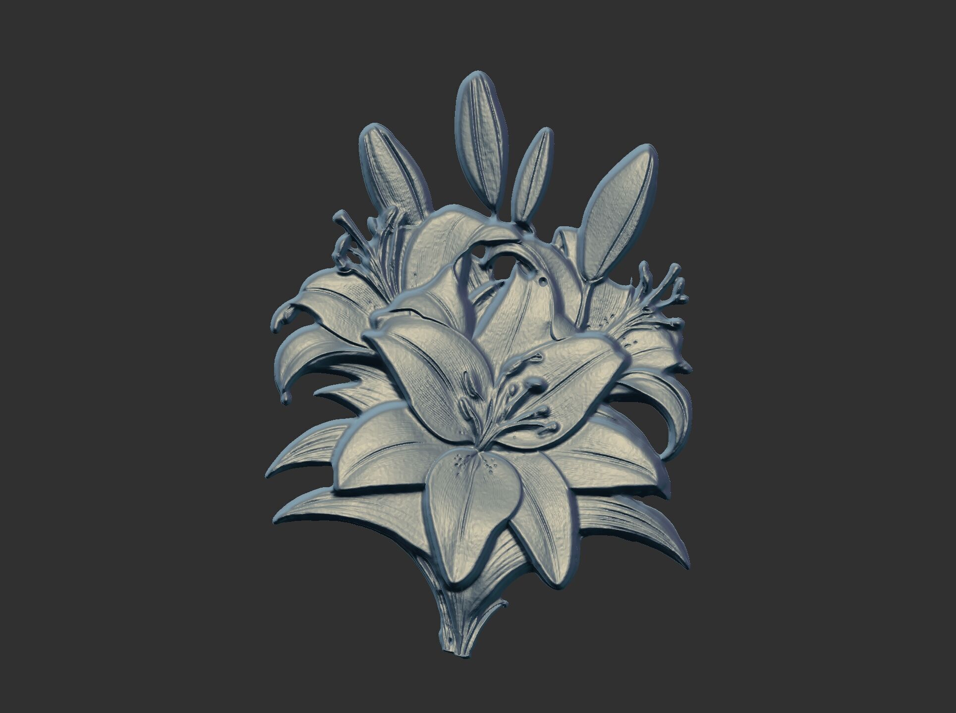lily flower cnc model 3D print model_3