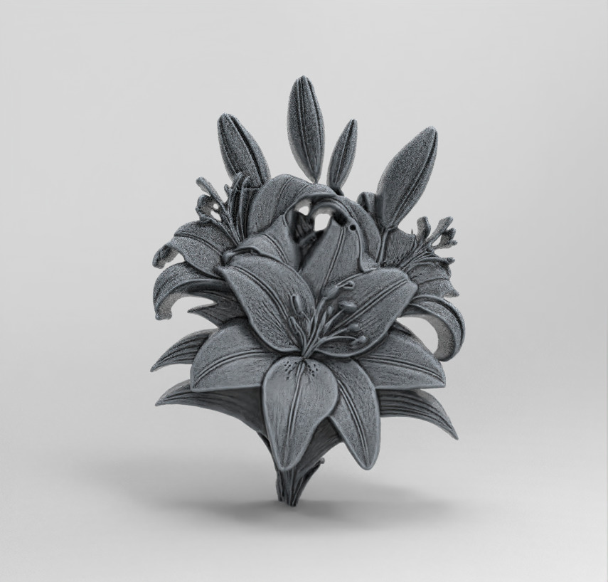 lily flower cnc model 3D print model_2