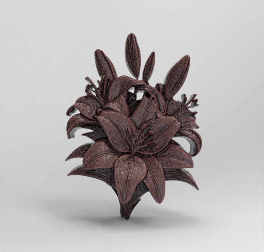 lily flower cnc model 3D print model_1