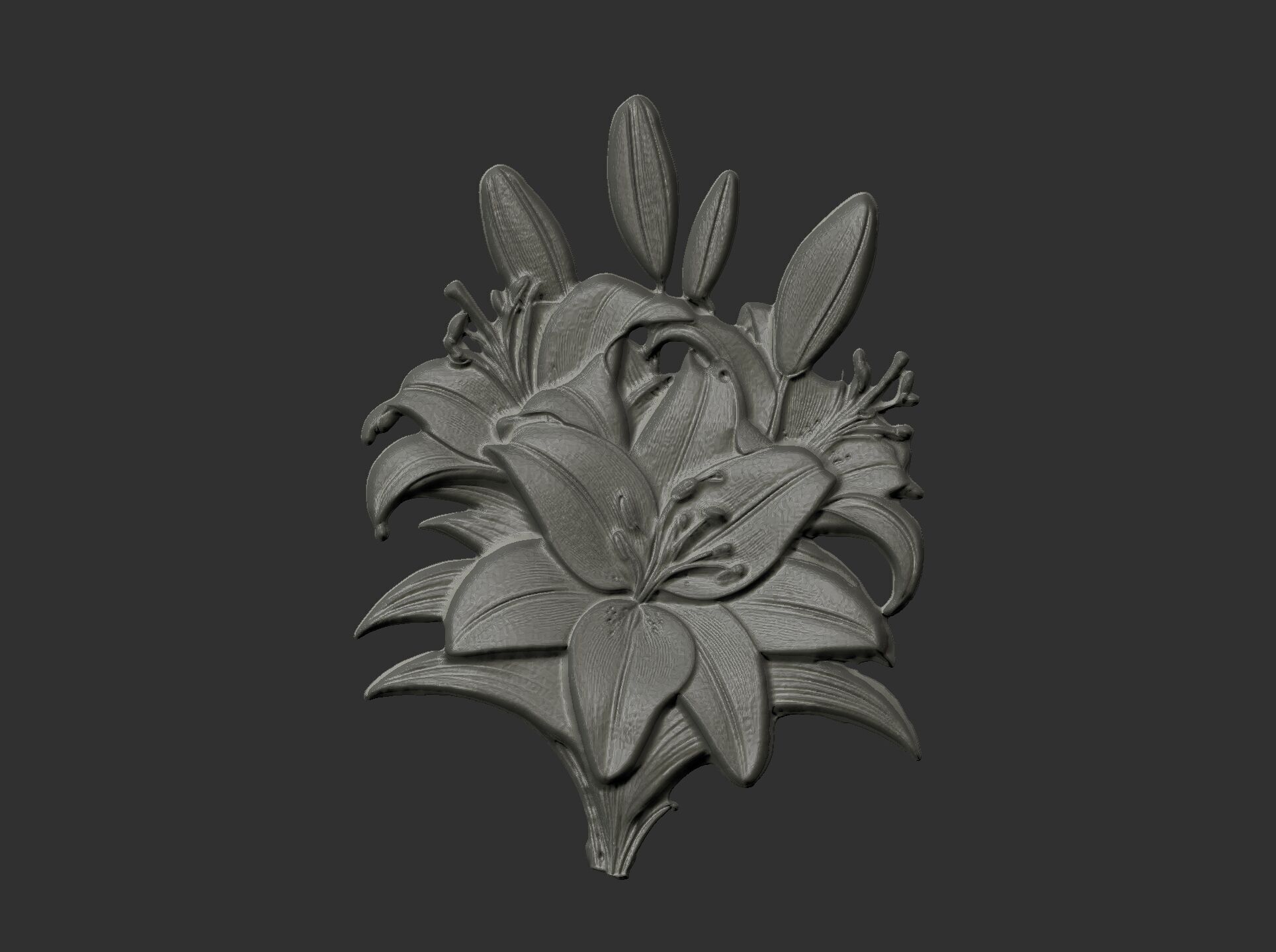lily flower cnc model 3D print model_5