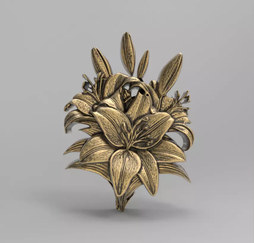 lily flower cnc model 3D print model_0