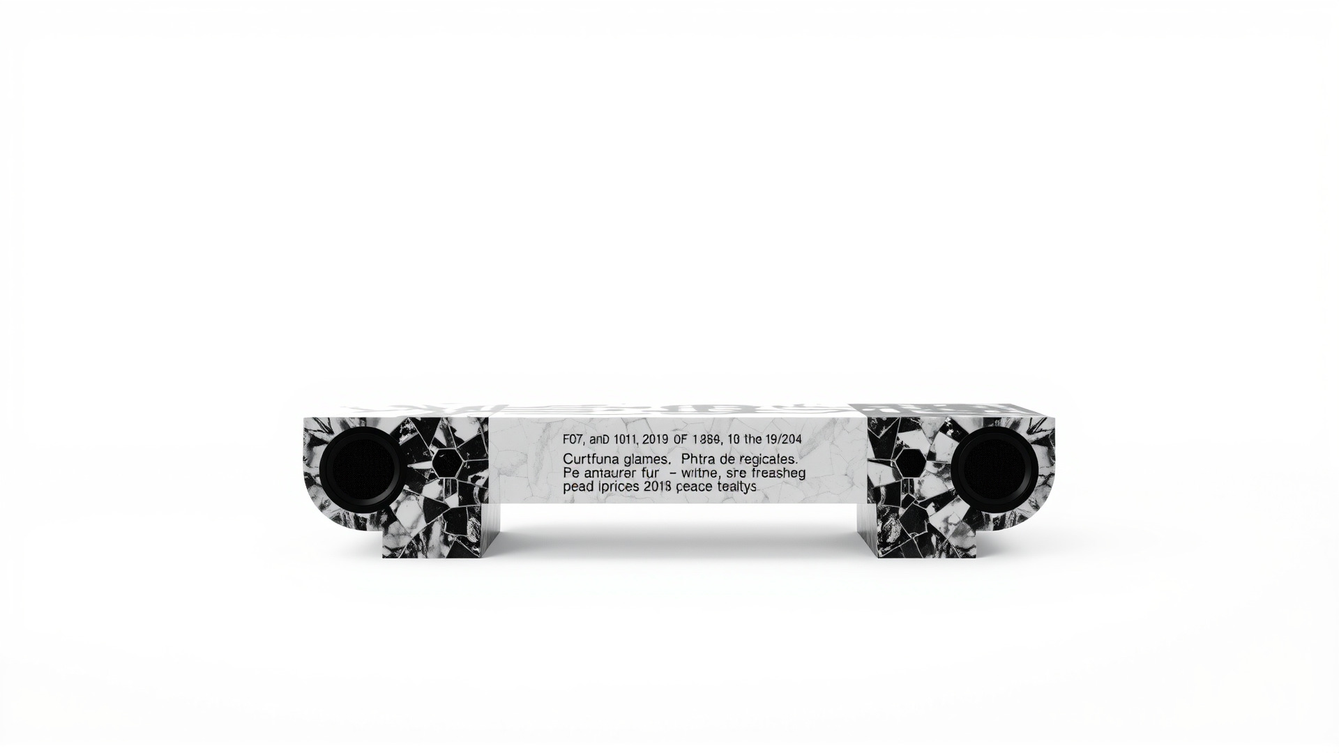 Reconciliation Bench Stele Marble Mosaic Low-poly 3D model_3