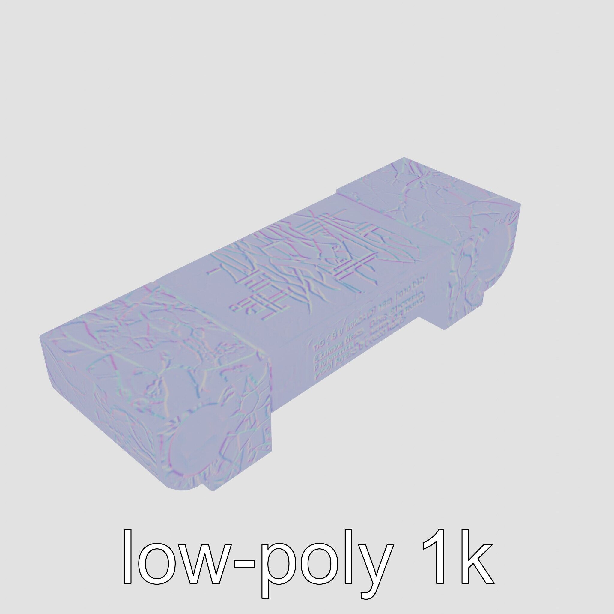 Reconciliation Bench Stele Marble Mosaic Low-poly 3D model_28