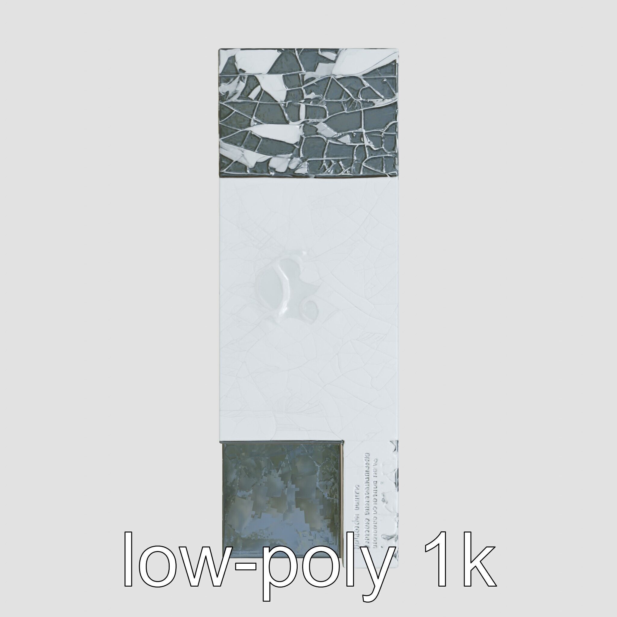 Reconciliation Bench Stele Marble Mosaic Low-poly 3D model_21