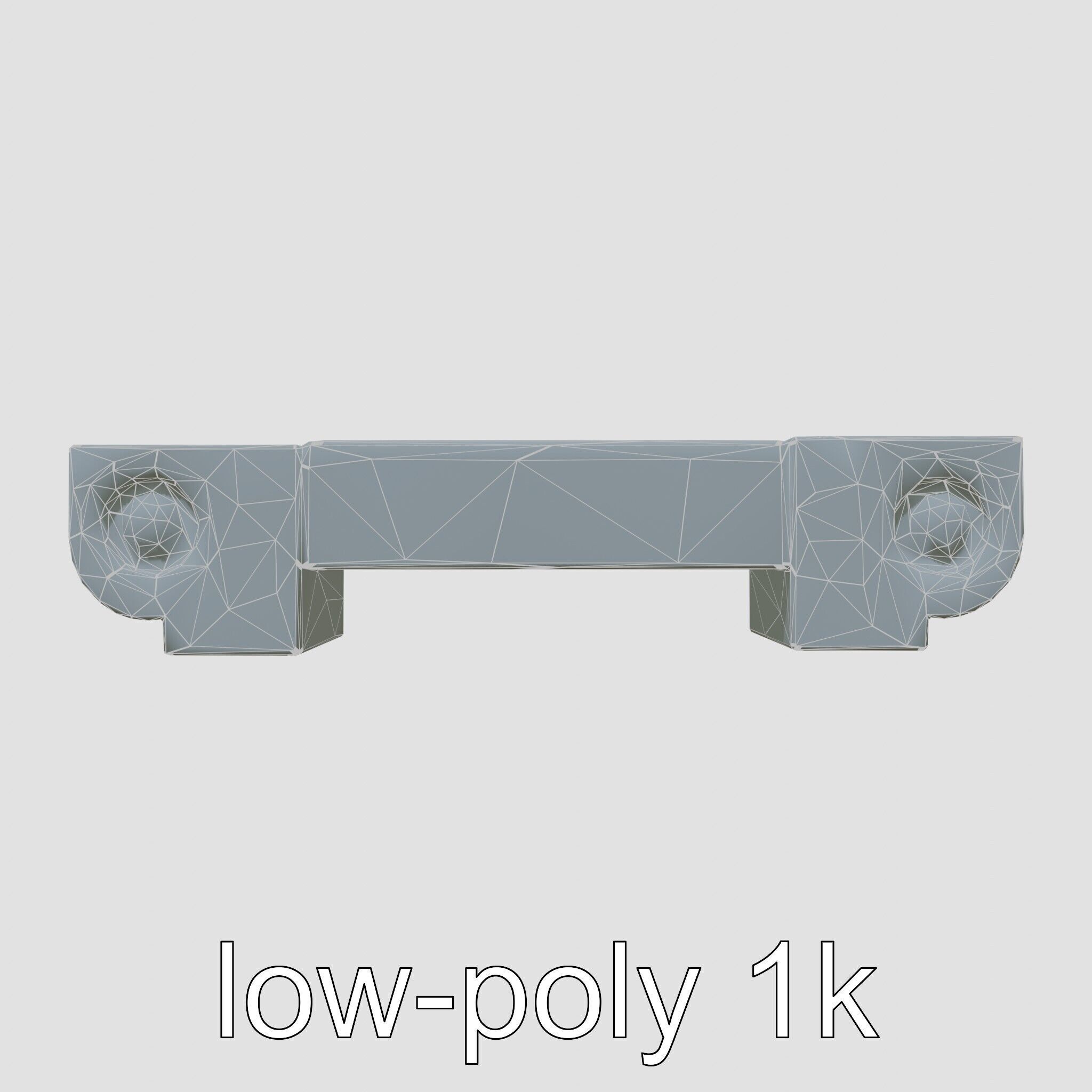 Reconciliation Bench Stele Marble Mosaic Low-poly 3D model_19