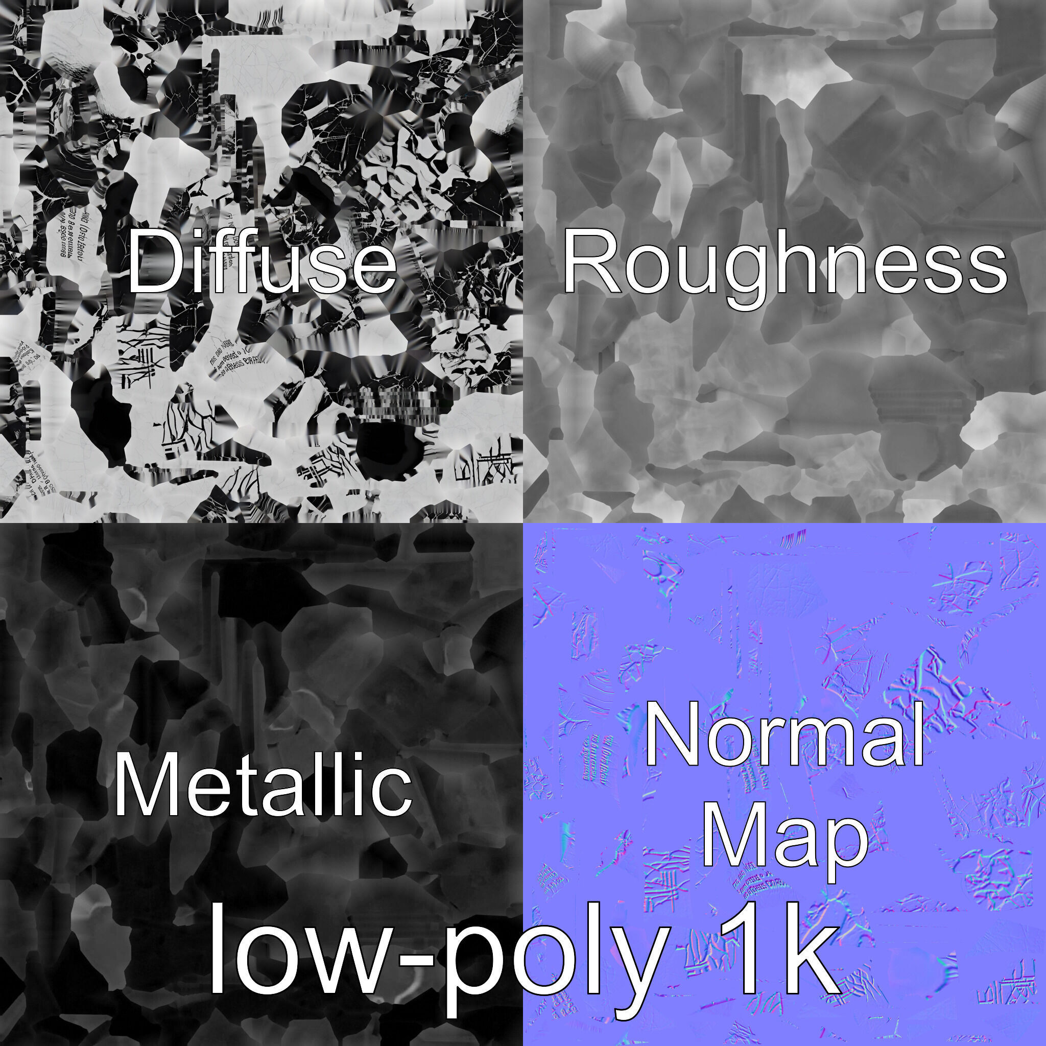 Reconciliation Bench Stele Marble Mosaic Low-poly 3D model_1