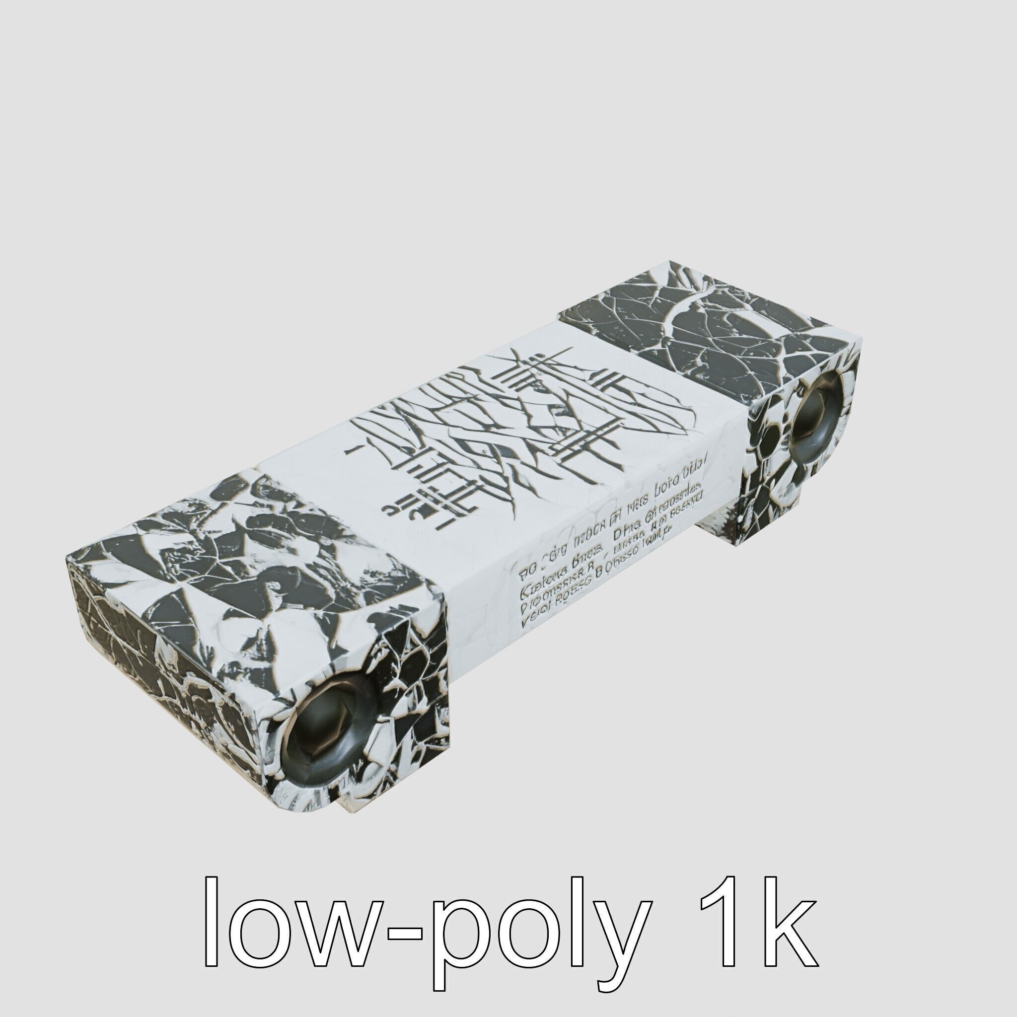 Reconciliation Bench Stele Marble Mosaic Low-poly 3D model_10