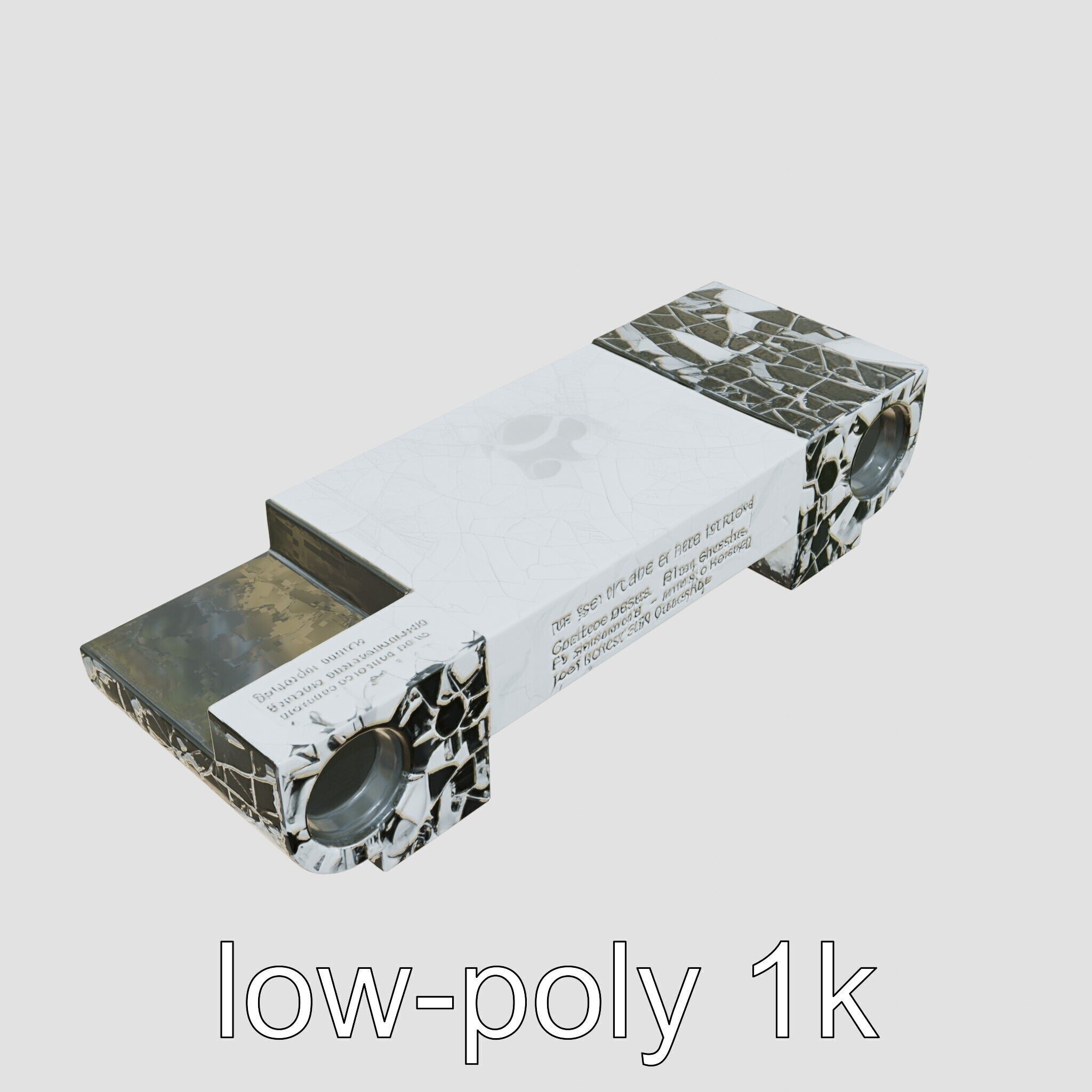 Reconciliation Bench Stele Marble Mosaic Low-poly 3D model_9