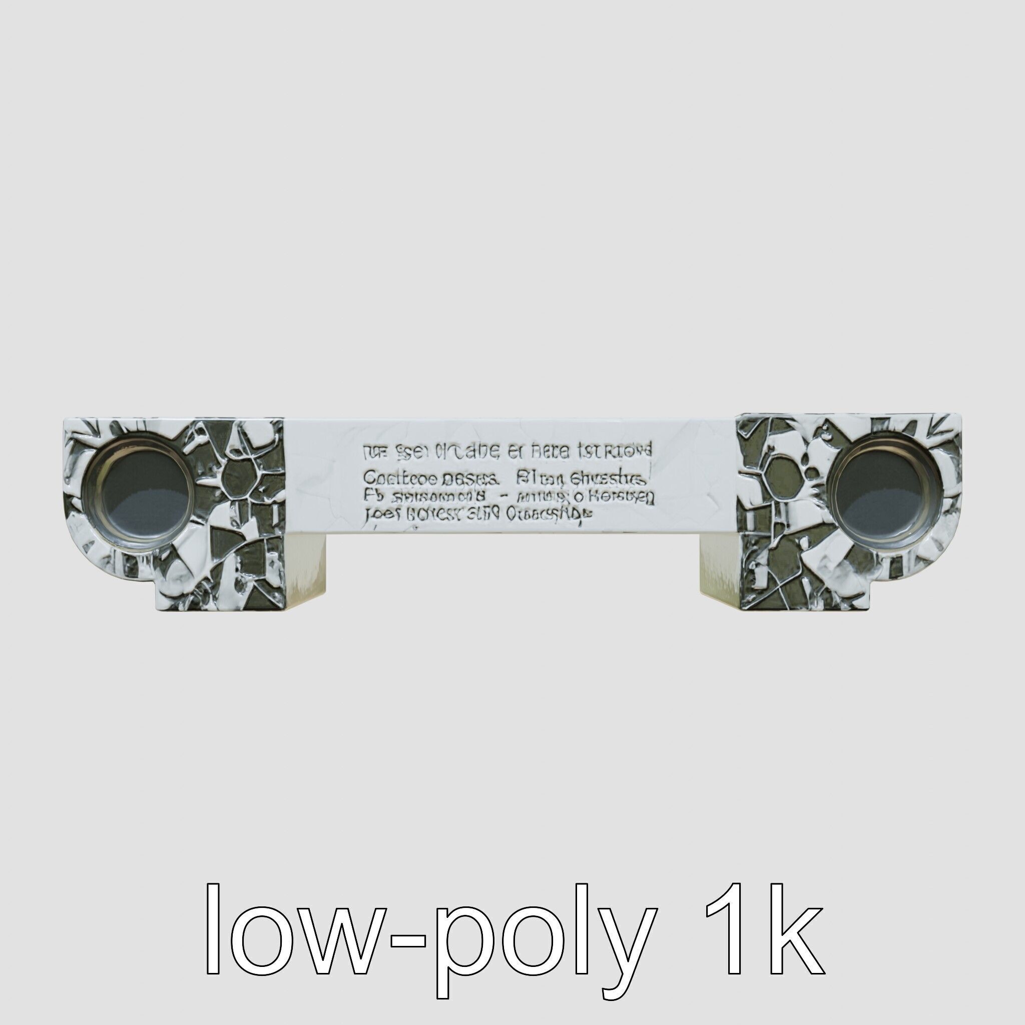 Reconciliation Bench Stele Marble Mosaic Low-poly 3D model_15