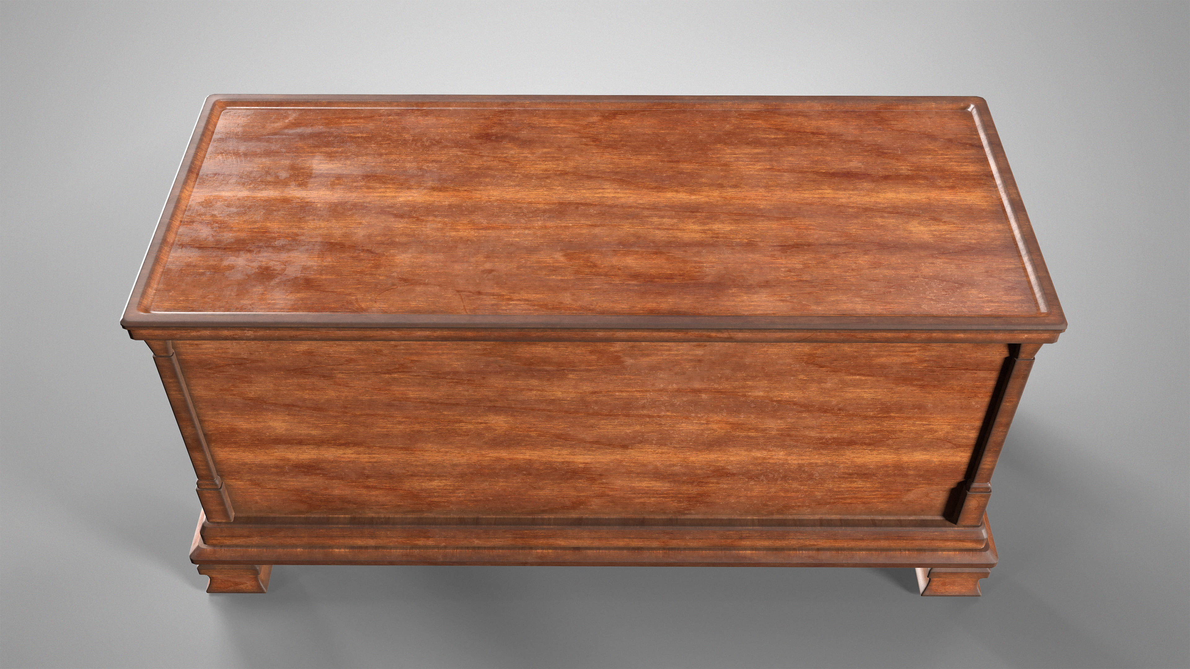 Antique Sideboard Cabinet - Medieval Wooden Cupboard AAA Low-poly 3D model_9