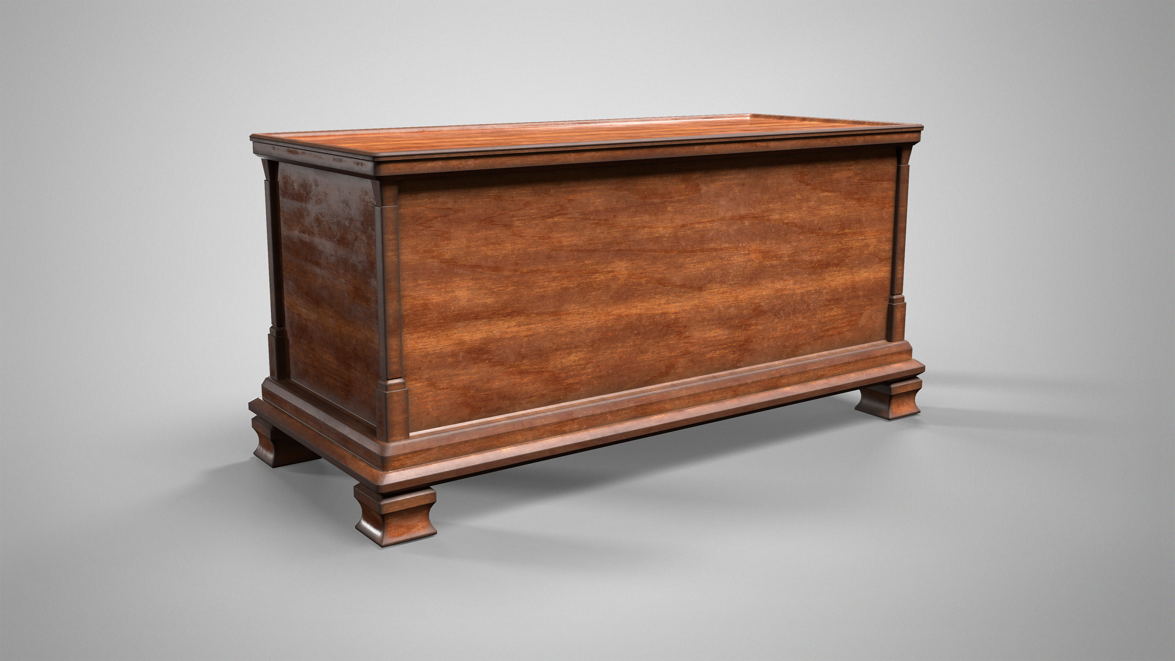 Antique Sideboard Cabinet - Medieval Wooden Cupboard AAA Low-poly 3D model_3