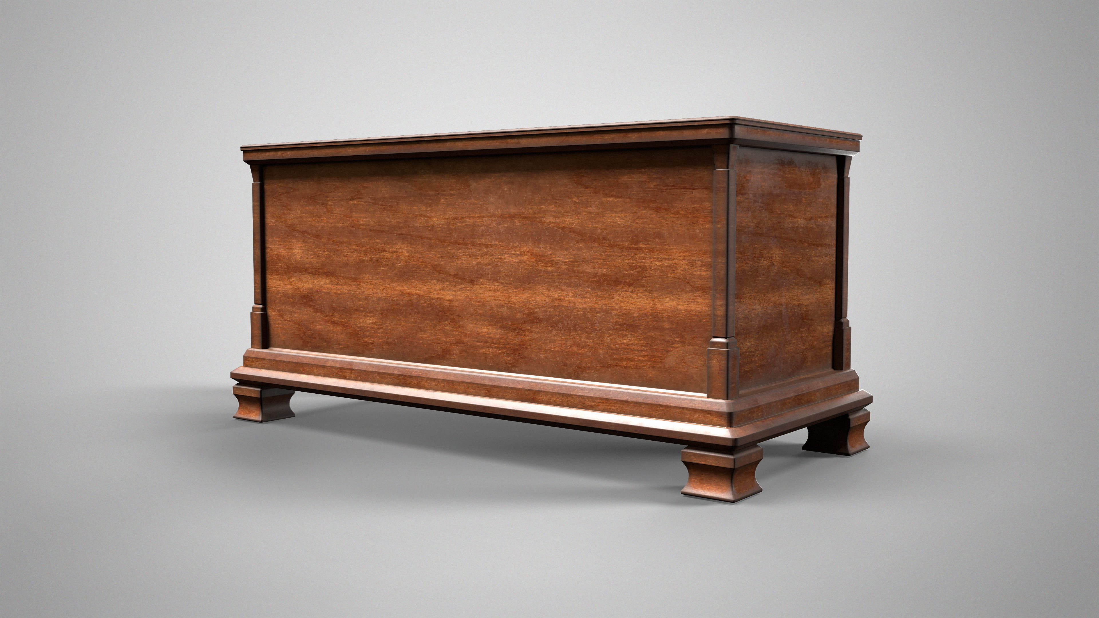 Antique Sideboard Cabinet - Medieval Wooden Cupboard AAA Low-poly 3D model_4