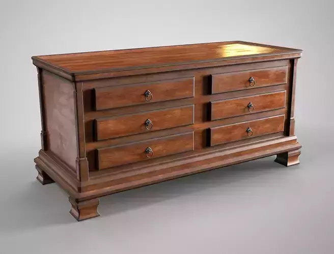 Antique Sideboard Cabinet - Medieval Wooden Cupboard AAA Low-poly 3D model