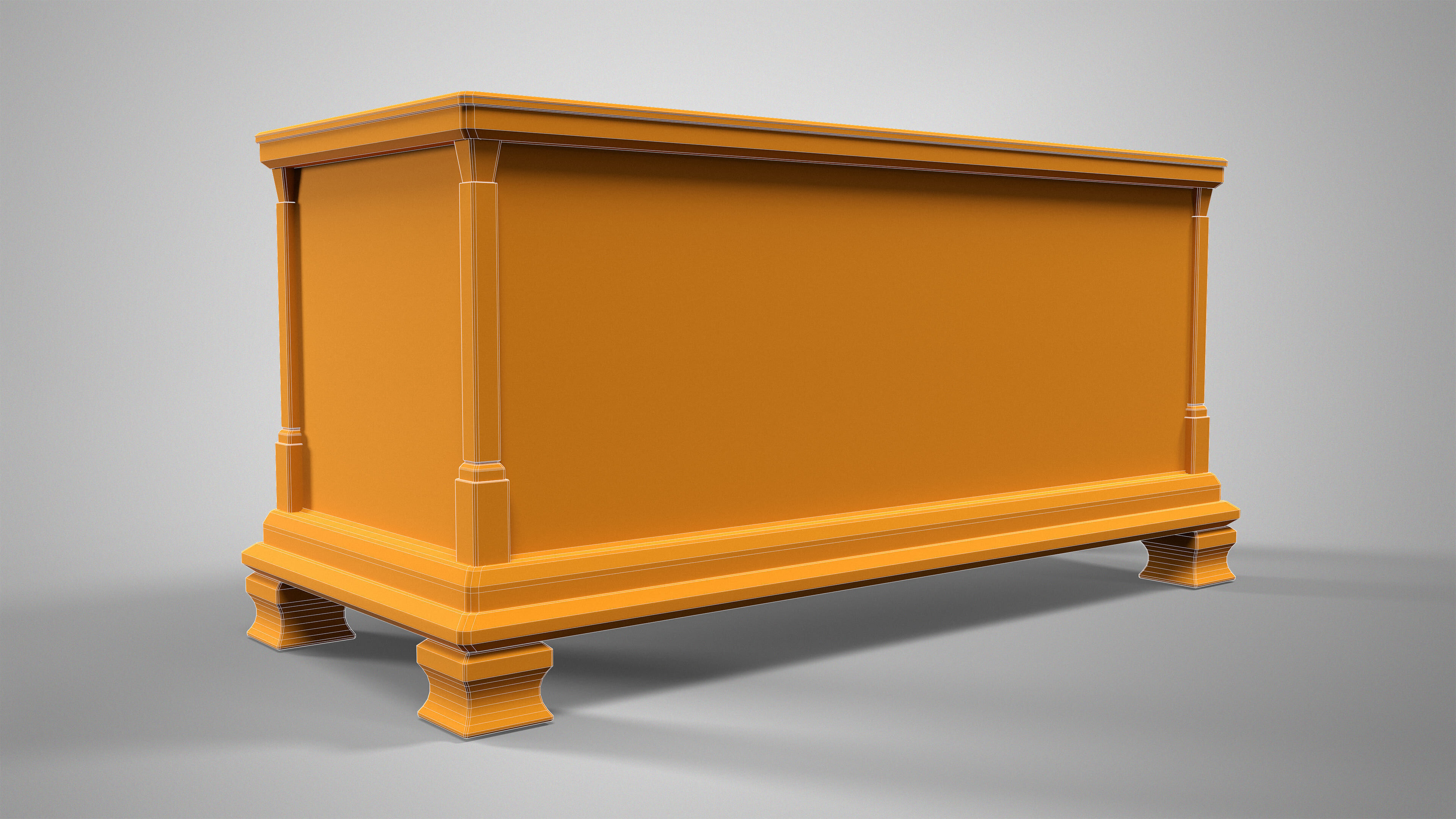 Antique Sideboard Cabinet - Medieval Wooden Cupboard AAA Low-poly 3D model_11