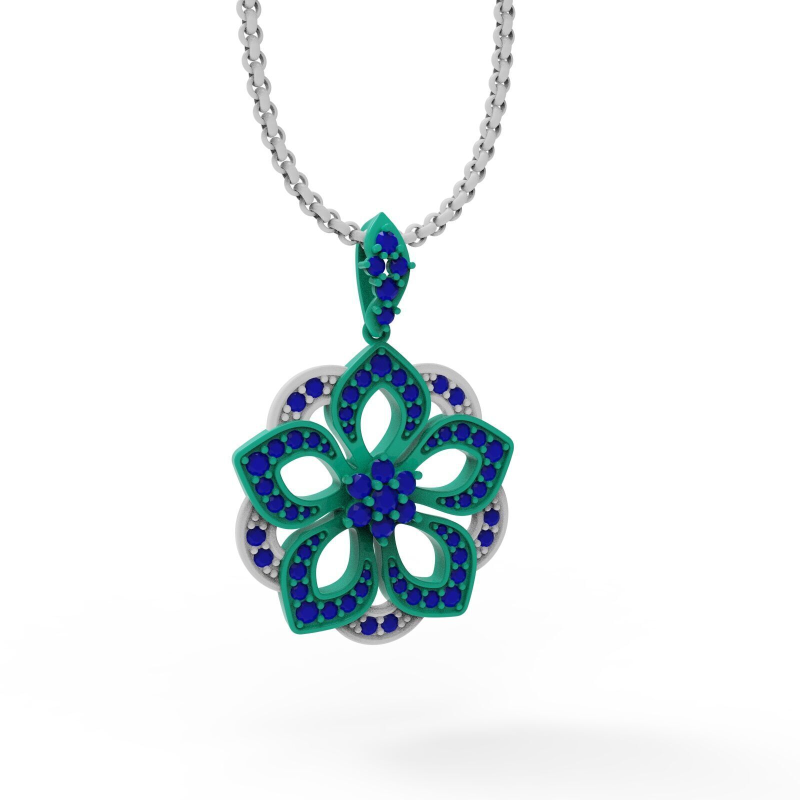 Flower pendant  3D print model_4