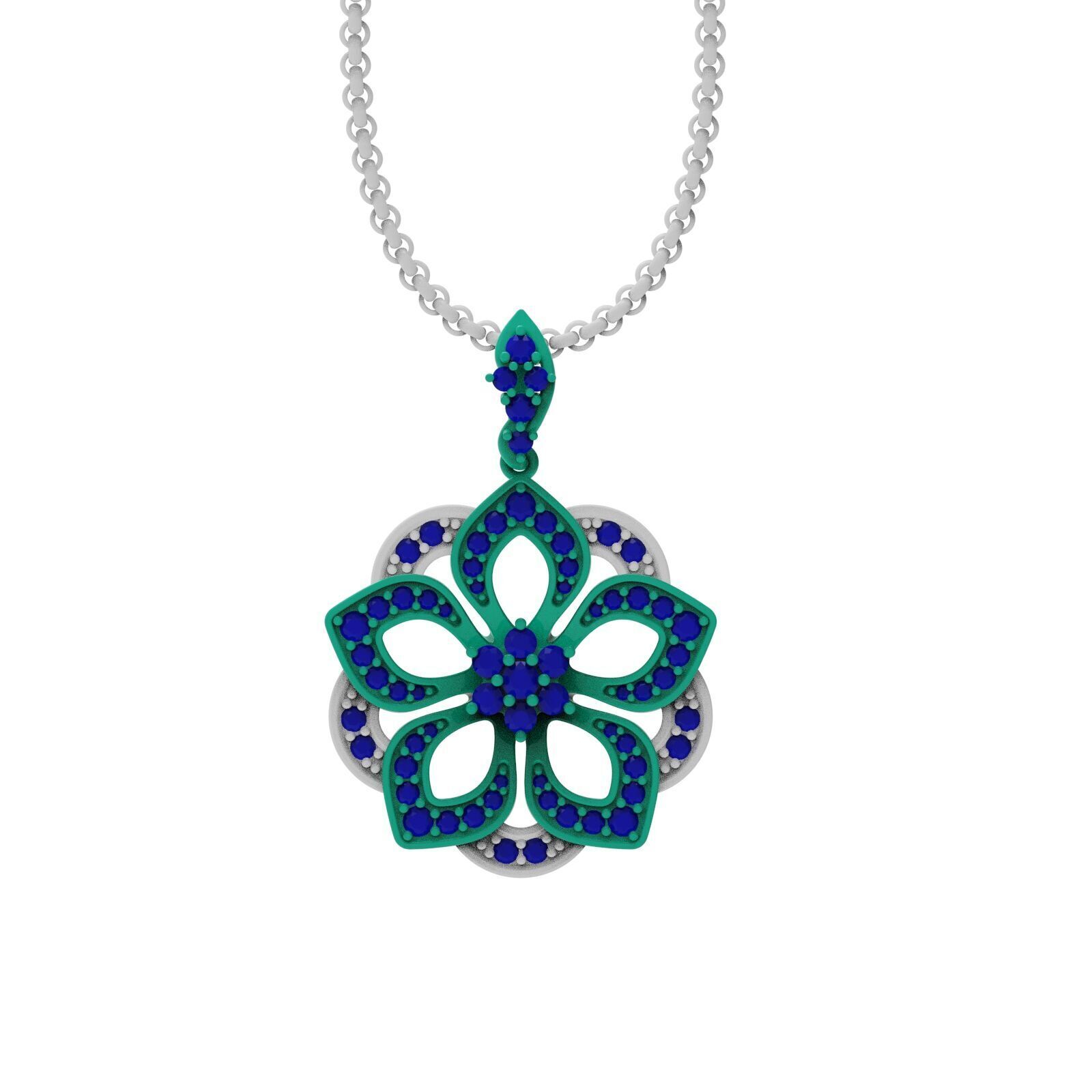 Flower pendant  3D print model_5