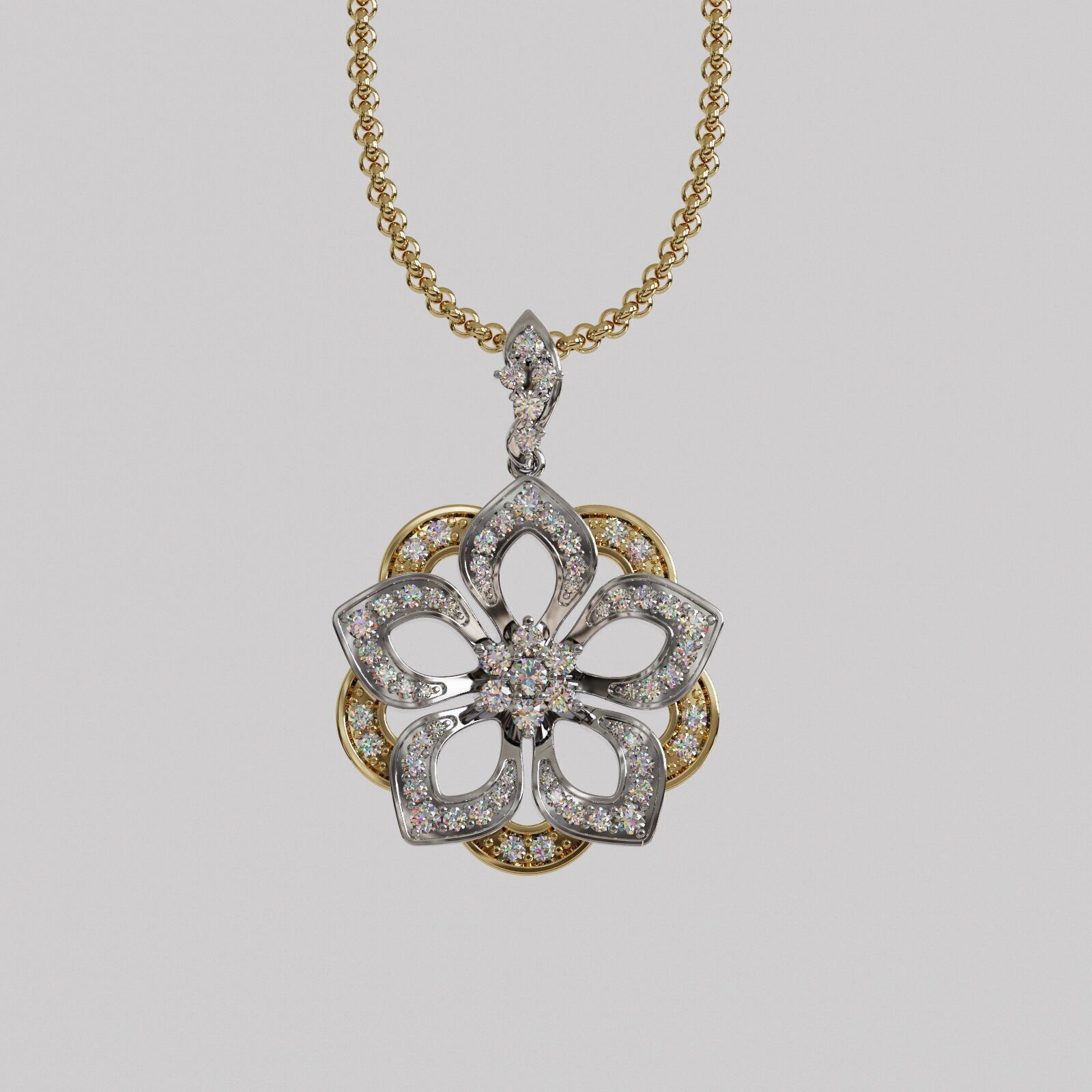 Flower pendant  3D print model_1