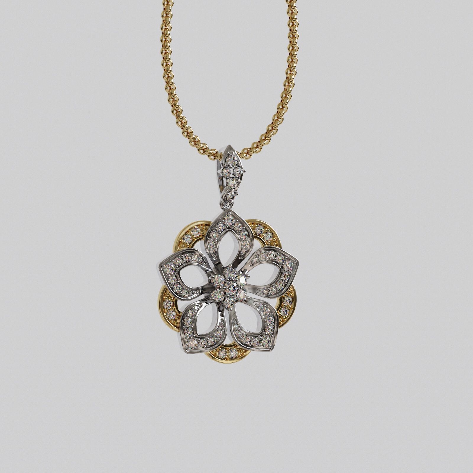 Flower pendant  3D print model_2