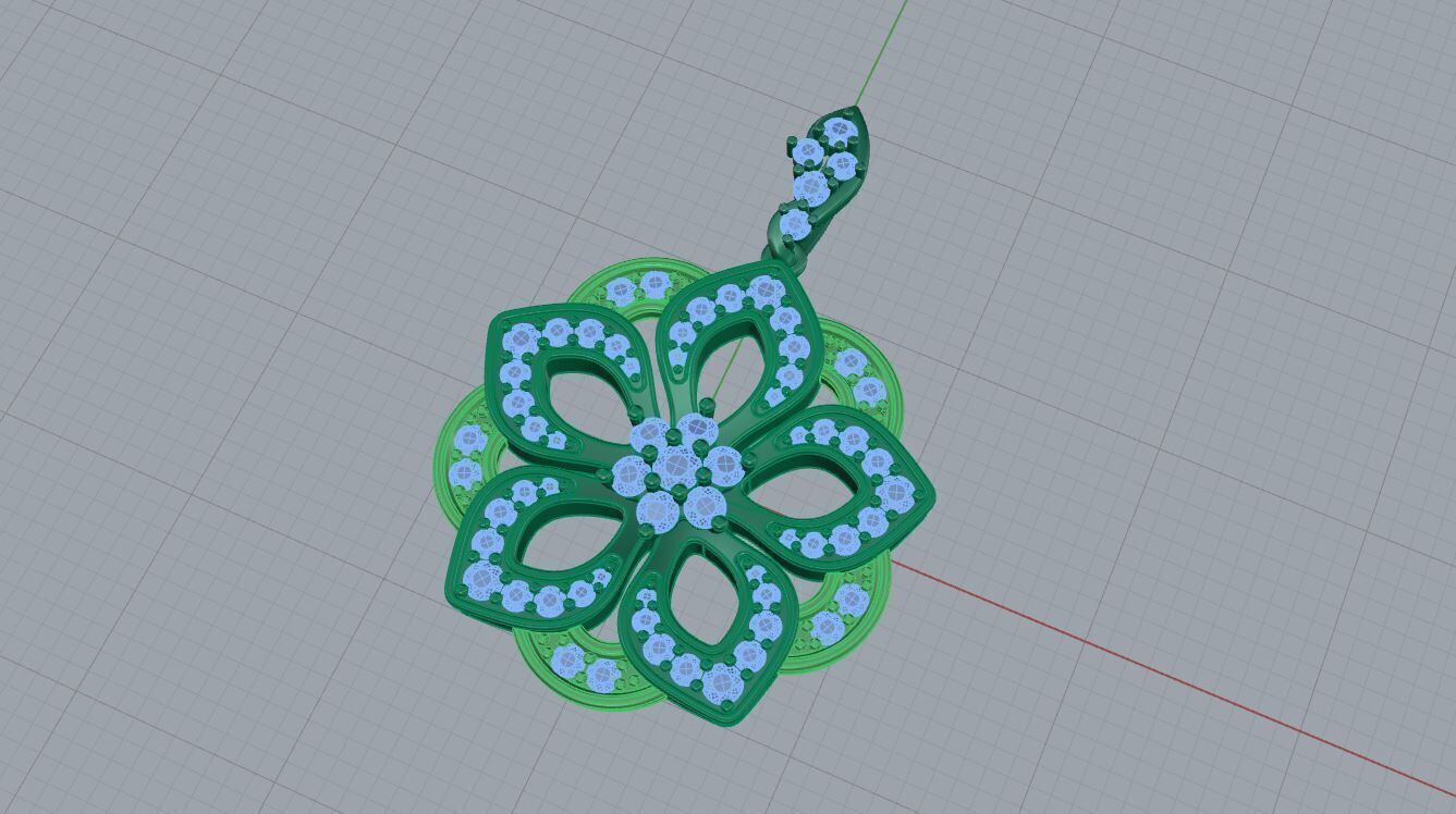 Flower pendant  3D print model_6