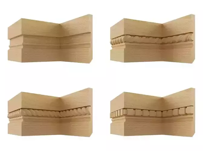 collection of 3D skirting board Free low-poly 3D model