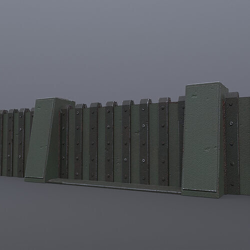 Modular Outpost Walls PBR Low-poly 3D model