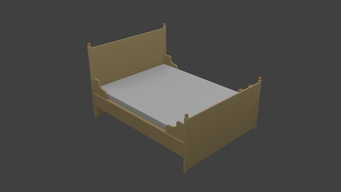 Casual King Size Divan Low-poly 3D model