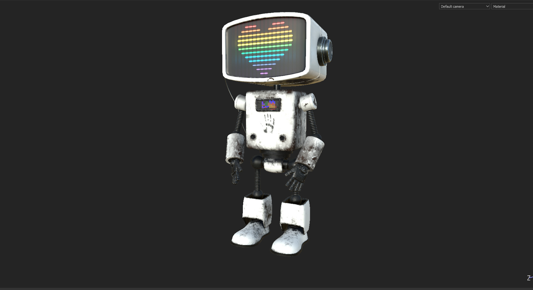 Retro Robot  Game-Ready 3D Model Low-poly 3D model_15