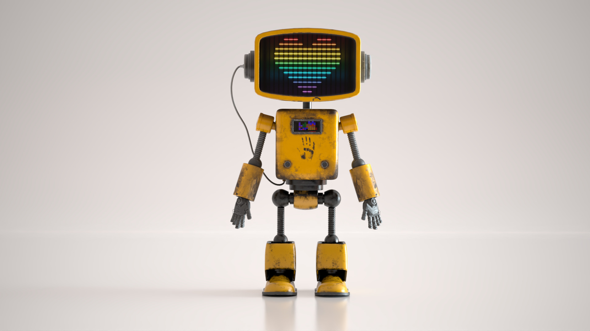 Retro Robot  Game-Ready 3D Model Low-poly 3D model_2