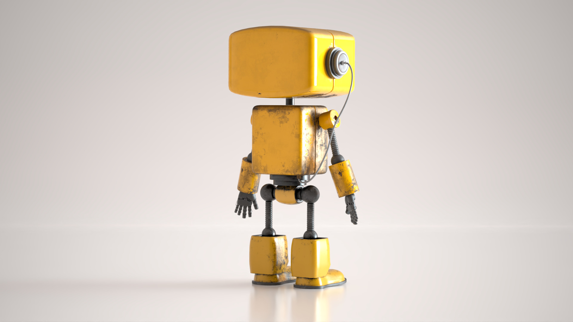Retro Robot  Game-Ready 3D Model Low-poly 3D model_3