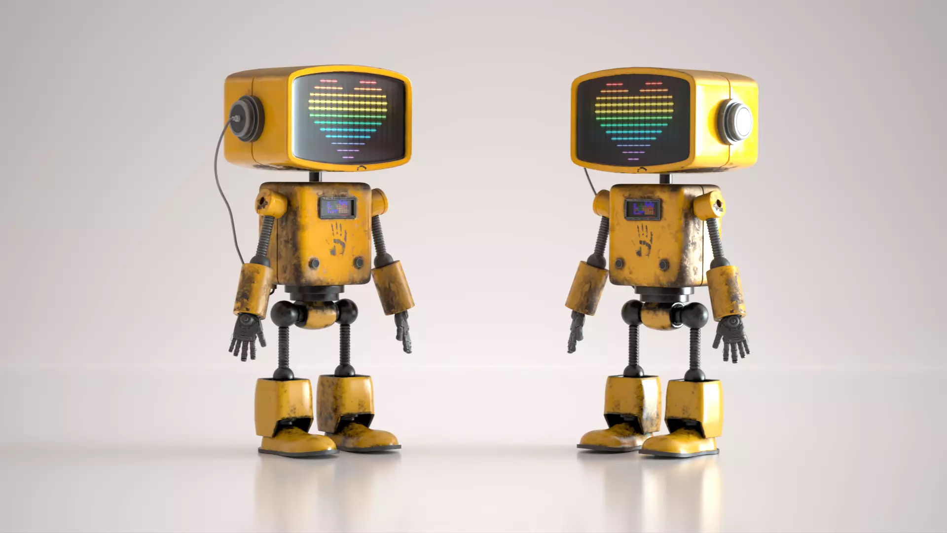Retro Robot  Game-Ready 3D Model Low-poly 3D model_0
