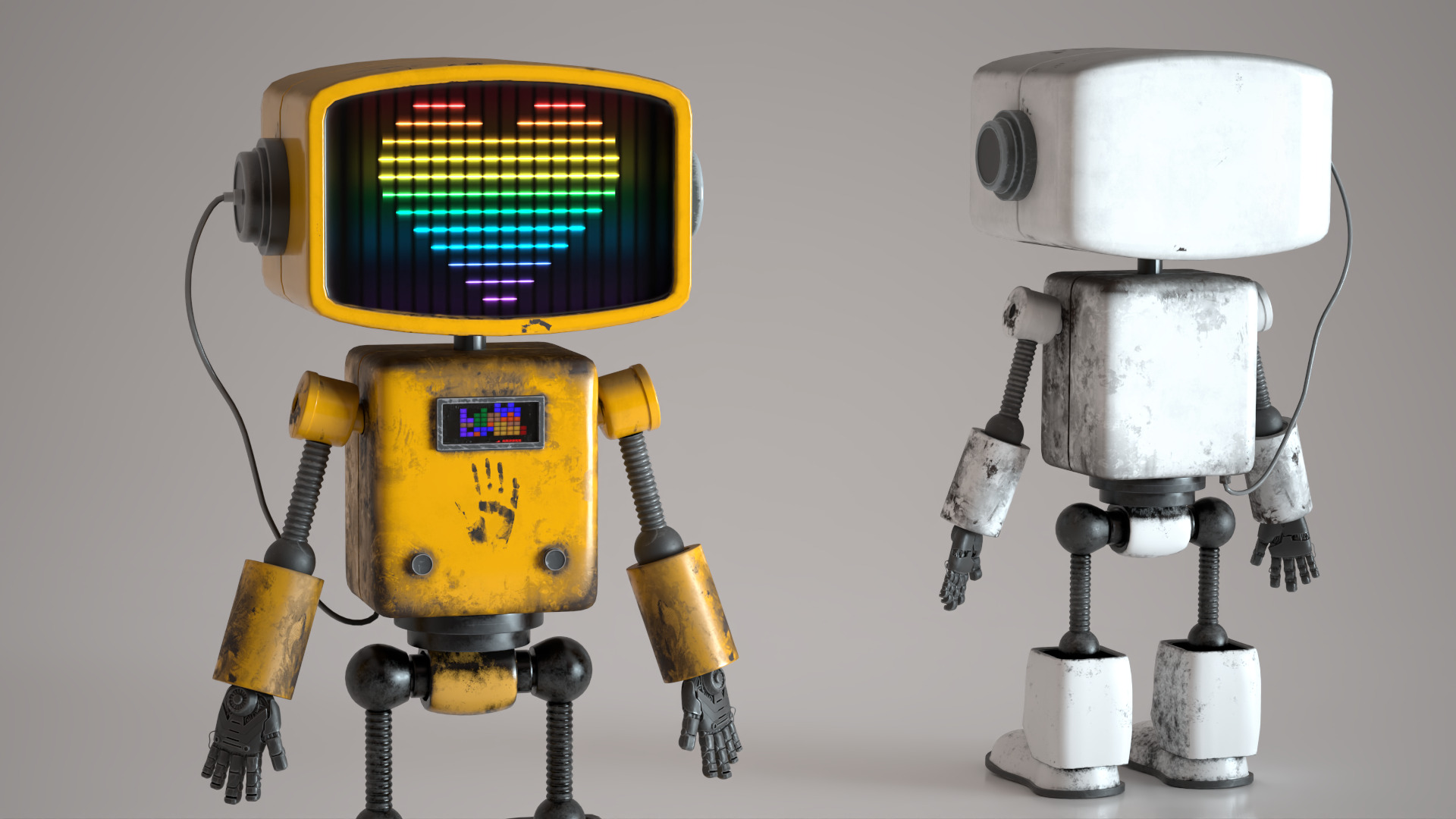 Retro Robot  Game-Ready 3D Model Low-poly 3D model_7