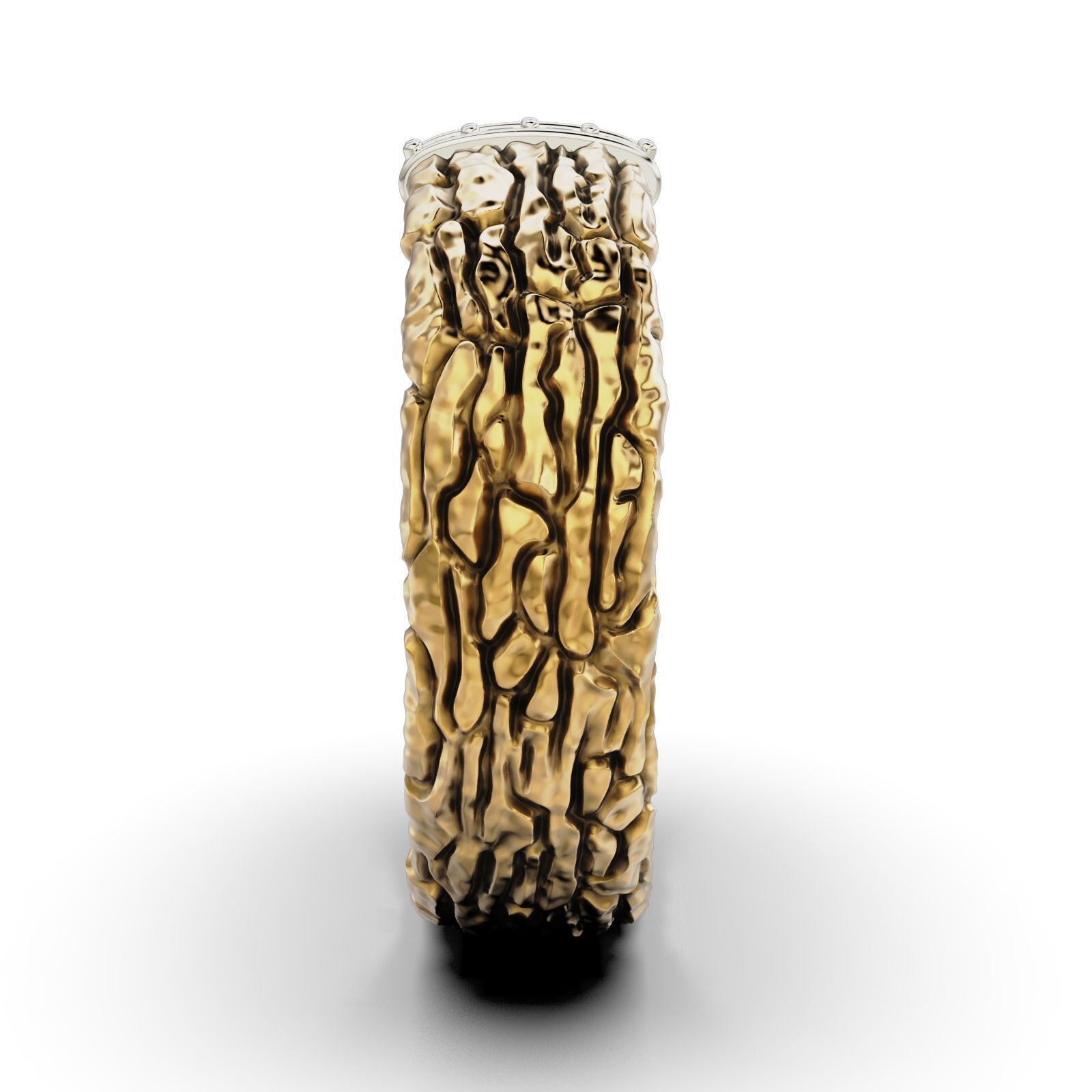Textured Bark Ring 3D print model_20