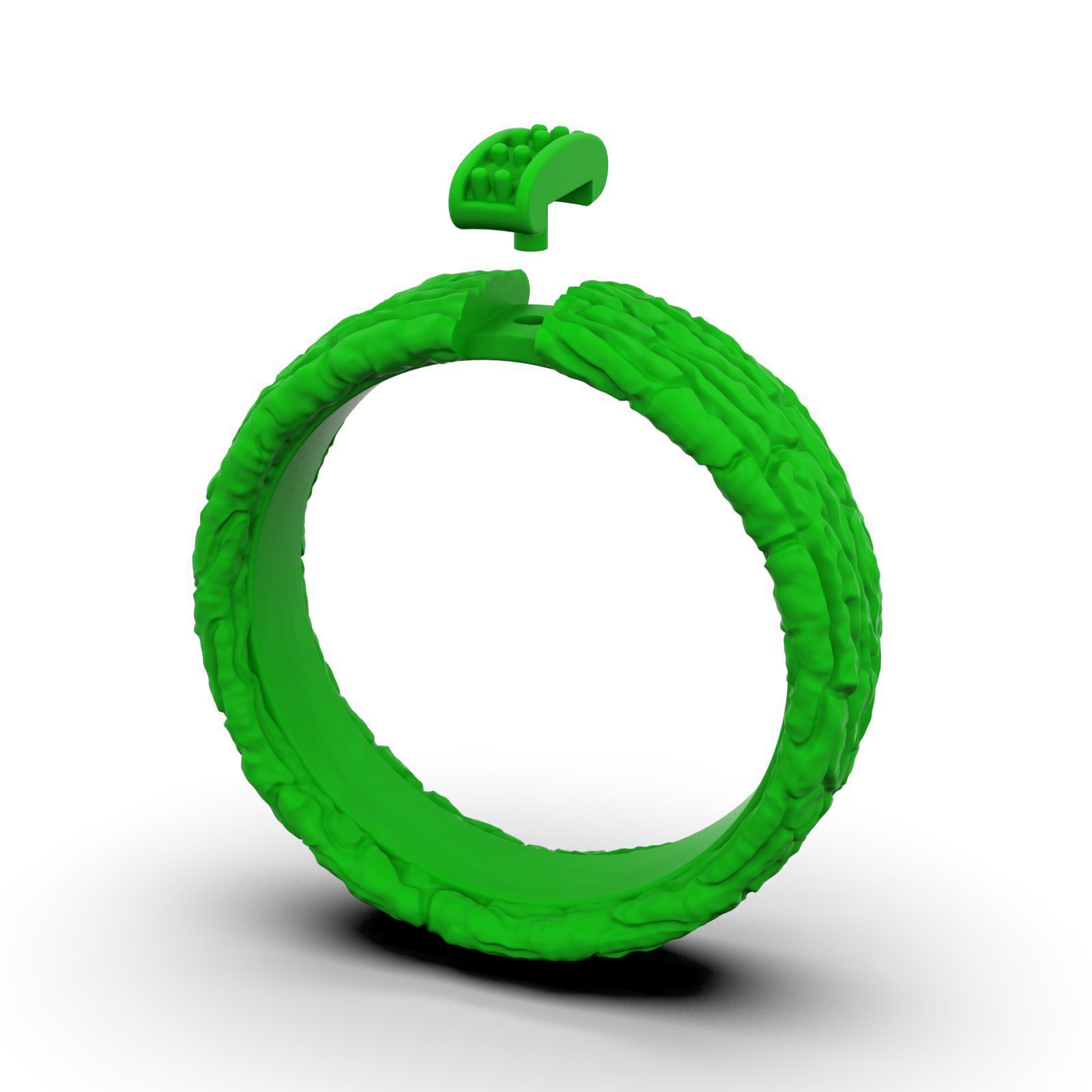 Textured Bark Ring 3D print model_10