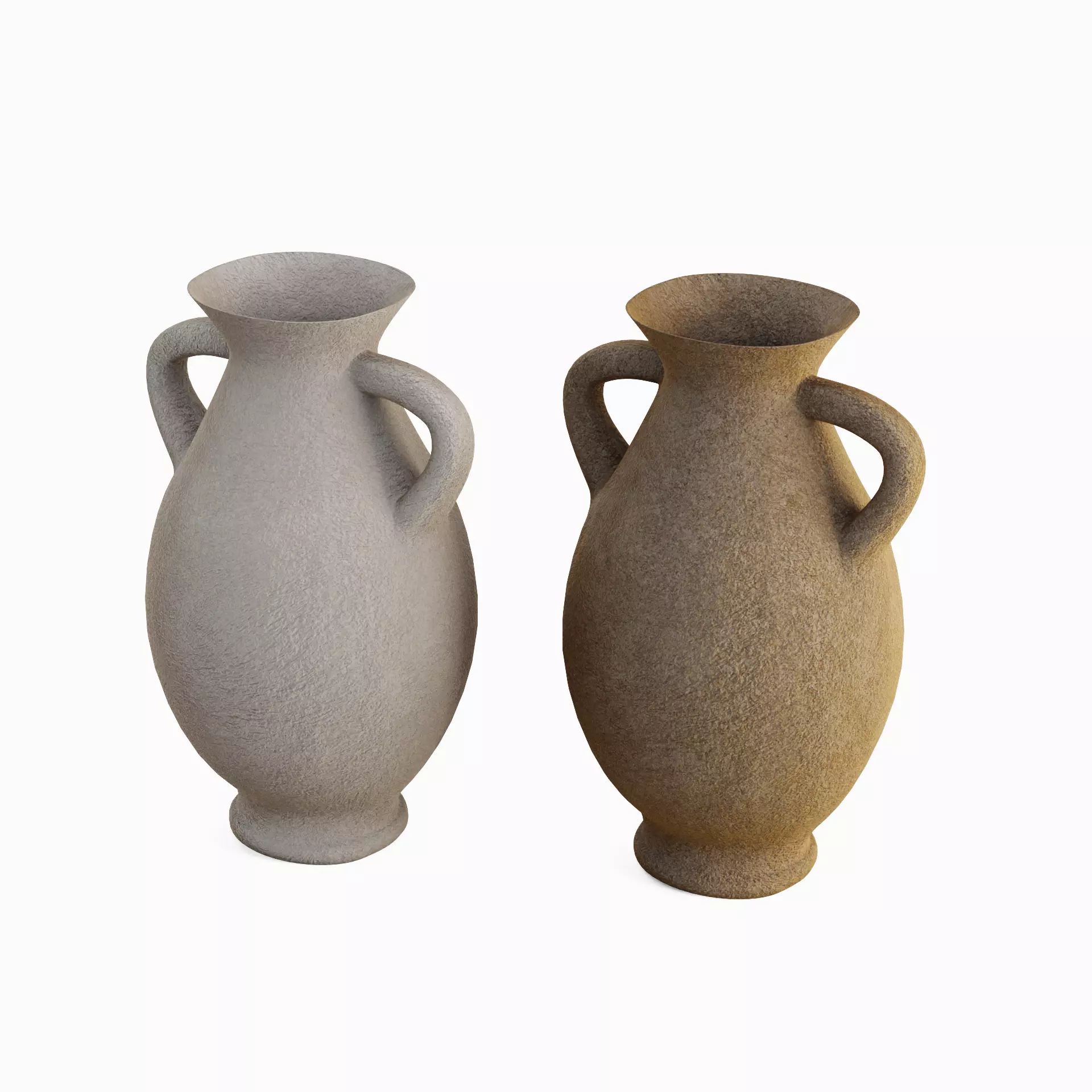 Clay Vase Set 3D model_0