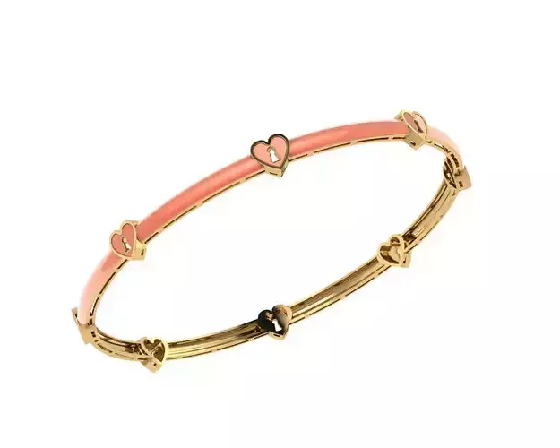 Heart Lock Bracelets 3D print model