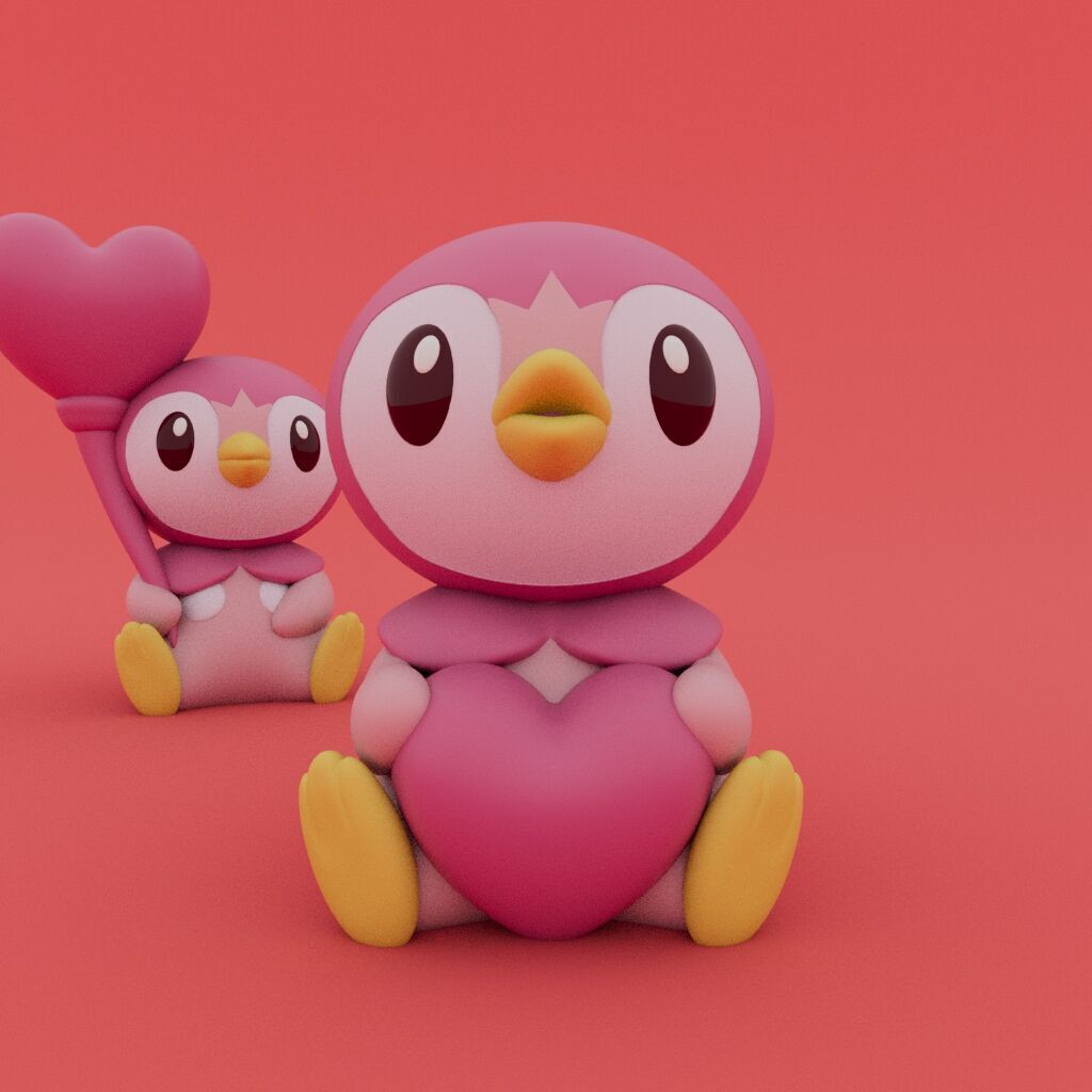 Valentines Special - Piplup 3D print model_1