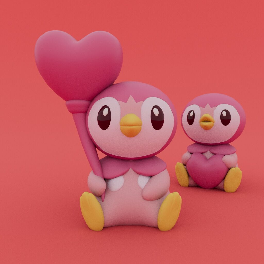 Valentines Special - Piplup 3D print model_2