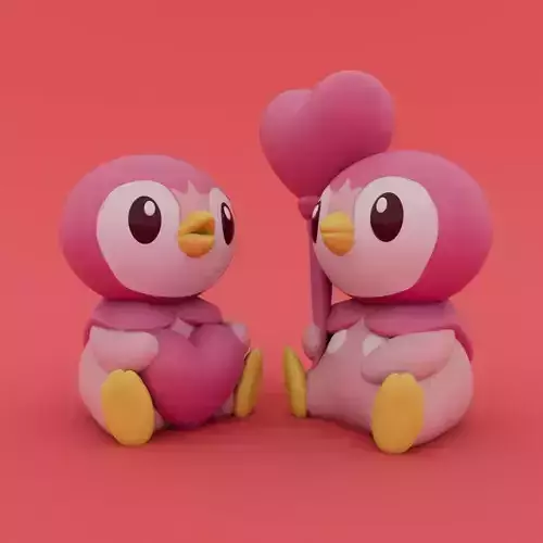 Valentines Special - Piplup 3D print model Valentines Special - Piplup 3D print model