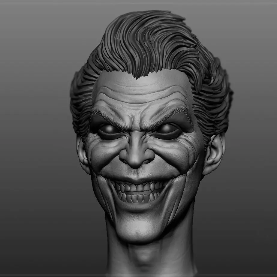 Joker head 3D print model_0