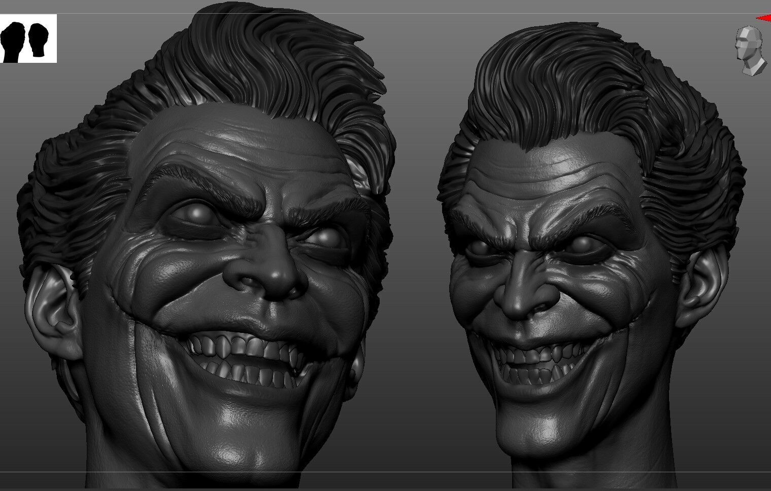 Joker head 3D print model_2