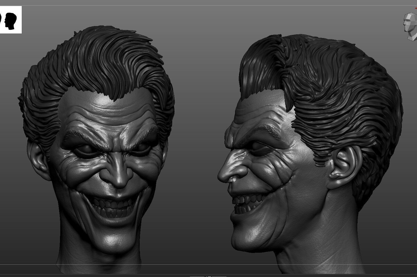 Joker head 3D print model_4