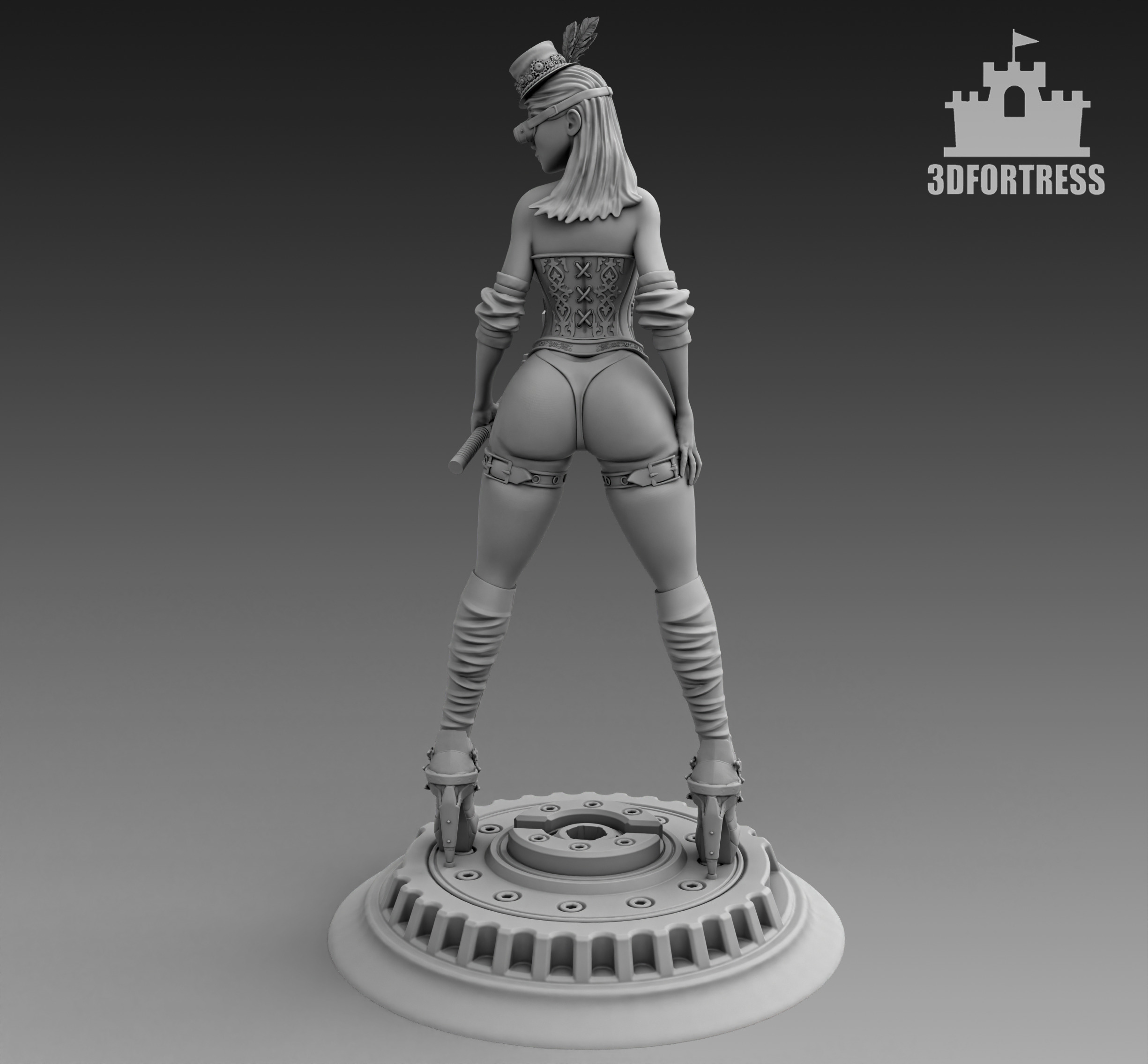The girl with the axe 3D print model_3